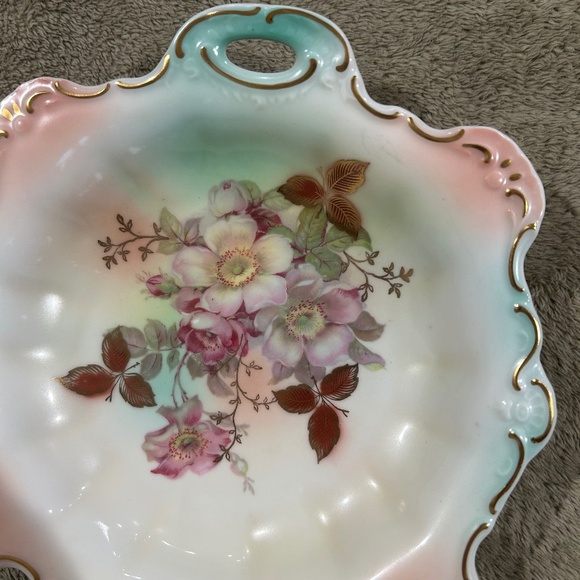 Vintage Schumann Arzberg Bavaria Germany Wild Rose Pattern 9" Bowl with Handles - Picture 4 of 7